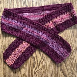 HANDMADE Burgundy Warm Wool & Acrylic Scarf